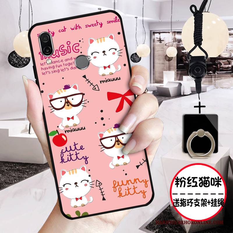 Hülle Huawei P Smart Z Prägung Anti-sturz Pulver, Case Huawei P Smart Z Karikatur Rosa Handyhüllen