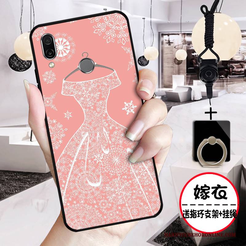 Hülle Huawei P Smart Z Prägung Anti-sturz Pulver, Case Huawei P Smart Z Karikatur Rosa Handyhüllen