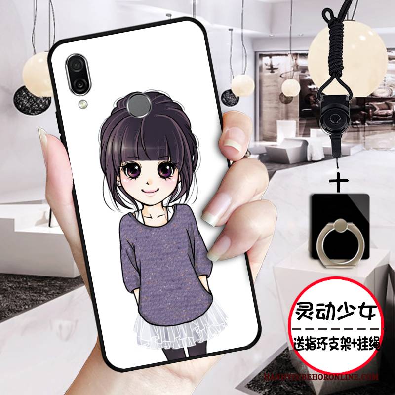 Hülle Huawei P Smart Z Prägung Anti-sturz Pulver, Case Huawei P Smart Z Karikatur Rosa Handyhüllen