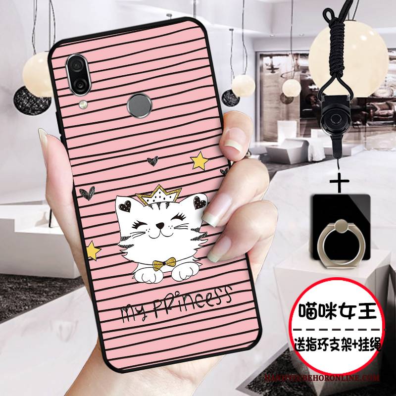 Hülle Huawei P Smart Z Prägung Anti-sturz Pulver, Case Huawei P Smart Z Karikatur Rosa Handyhüllen