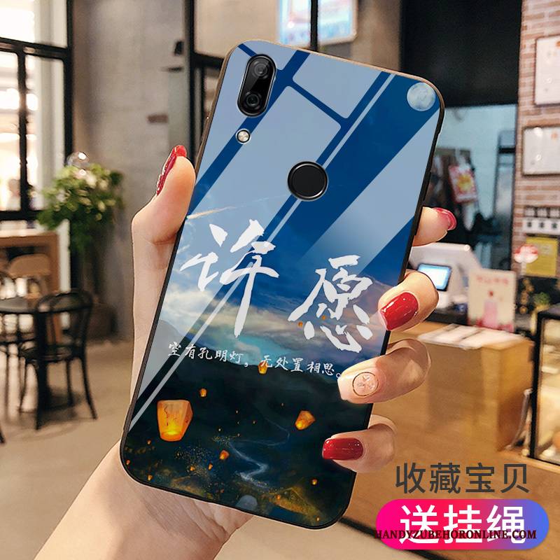 Hülle Huawei P Smart Z Silikon Persönlichkeit Glas, Case Huawei P Smart Z Kreativ Grün Hintere Abdeckung