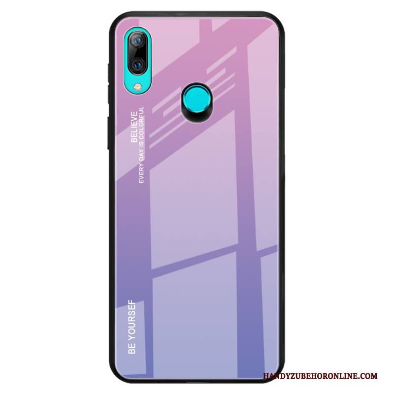 Hülle Huawei P Smart Z Taschen Farbverlauf Lila, Case Huawei P Smart Z Silikon Glas Anti-sturz