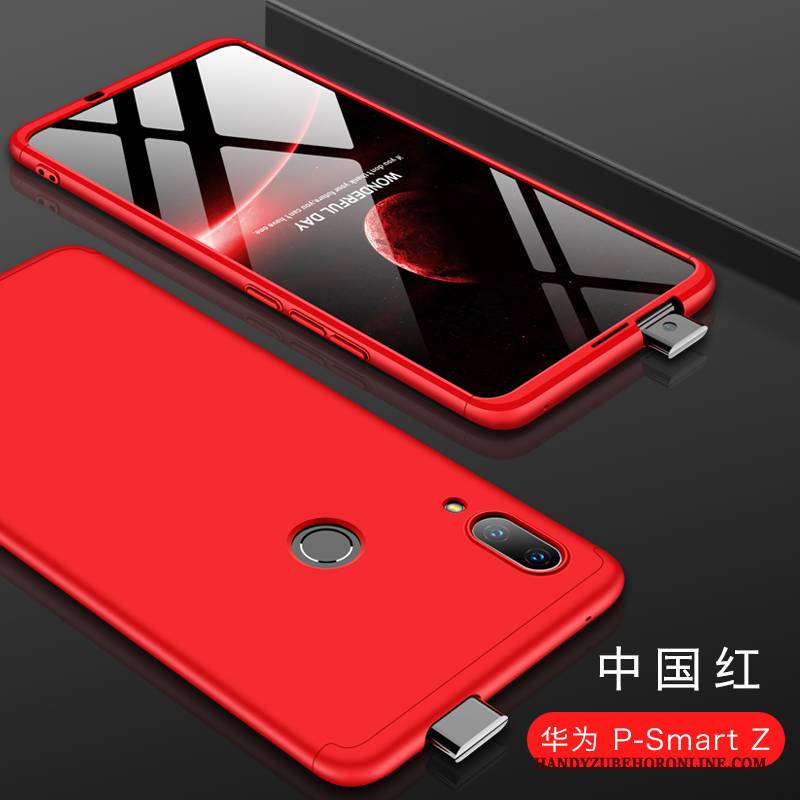 Hülle Huawei P Smart Z Taschen Rot Nubuck, Case Huawei P Smart Z Glas Anti-sturz