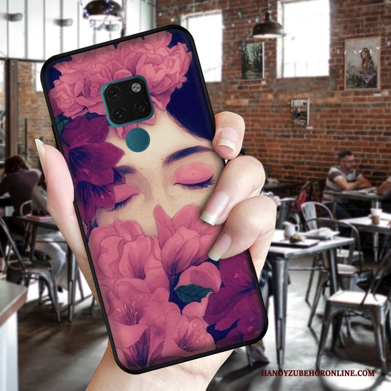 Hülle Huawei P Smart Z Weiche Schwarz Wind, Case Huawei P Smart Z Schutz Handbemalte Rose