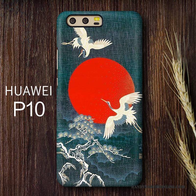 Hülle Huawei P10 Kreativ Anti-sturz Chinesische Art, Case Huawei P10 Handyhüllen Nubuck