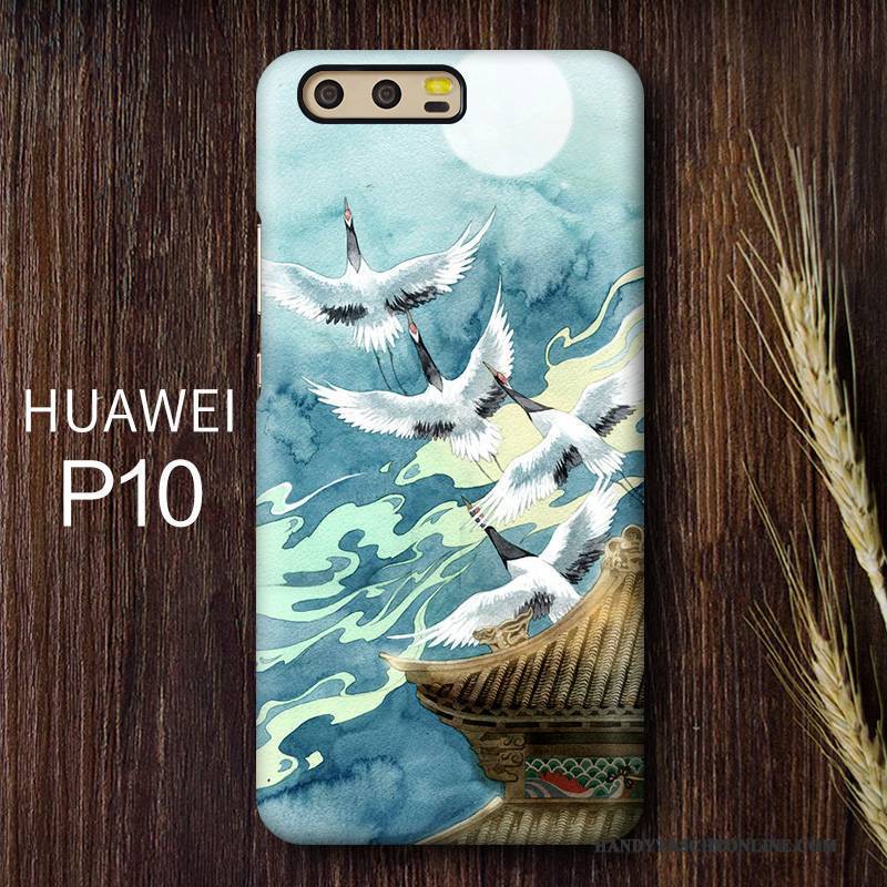 Hülle Huawei P10 Kreativ Anti-sturz Chinesische Art, Case Huawei P10 Handyhüllen Nubuck