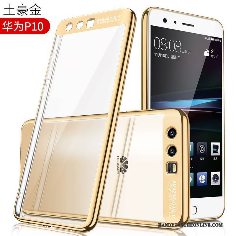 Hülle Huawei P10 Kreativ Persönlichkeit Anti-sturz, Case Huawei P10 Silikon Gold Trend