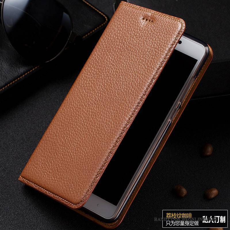 Hülle Huawei P10 Leder Handyhüllen Schwarz, Case Huawei P10 Lederhülle Anti-sturz Litchi