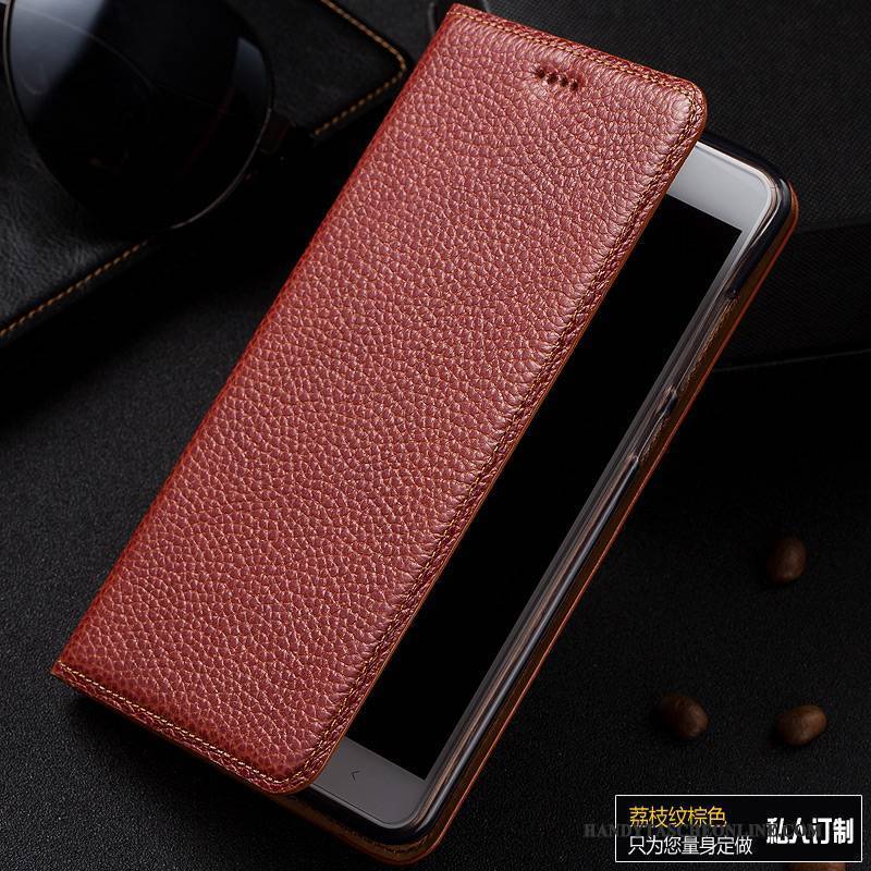 Hülle Huawei P10 Leder Handyhüllen Schwarz, Case Huawei P10 Lederhülle Anti-sturz Litchi