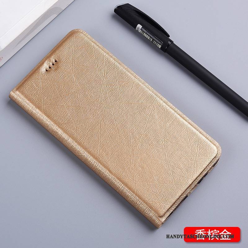 Hülle Huawei P10 Lite Folio Gold Handyhüllen, Case Huawei P10 Lite Silikon Seide Schwarz