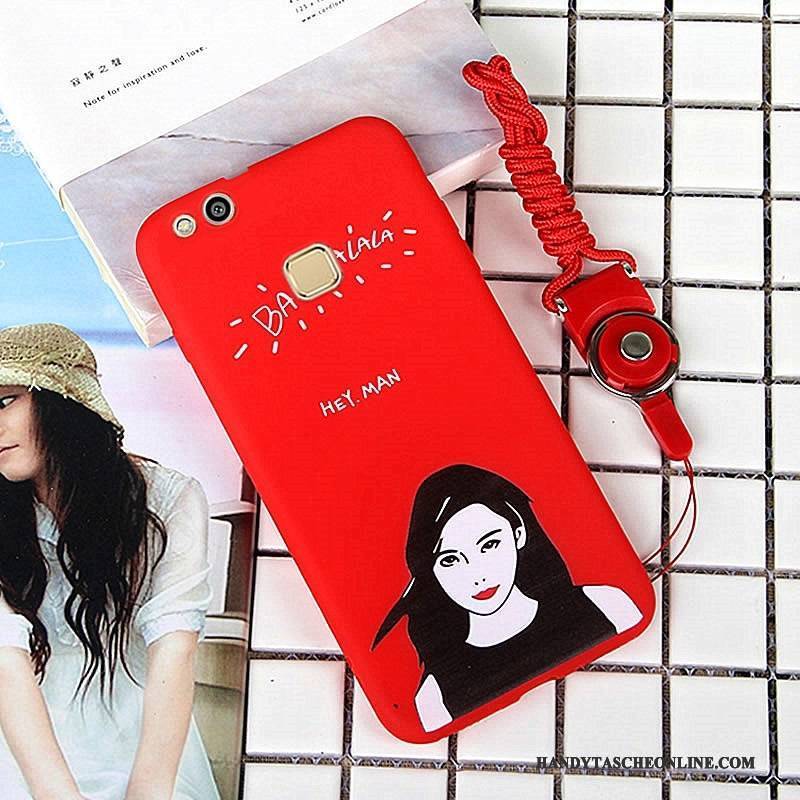 Hülle Huawei P10 Lite Karikatur Farbe Jugend, Case Huawei P10 Lite Taschen Rot Handyhüllen