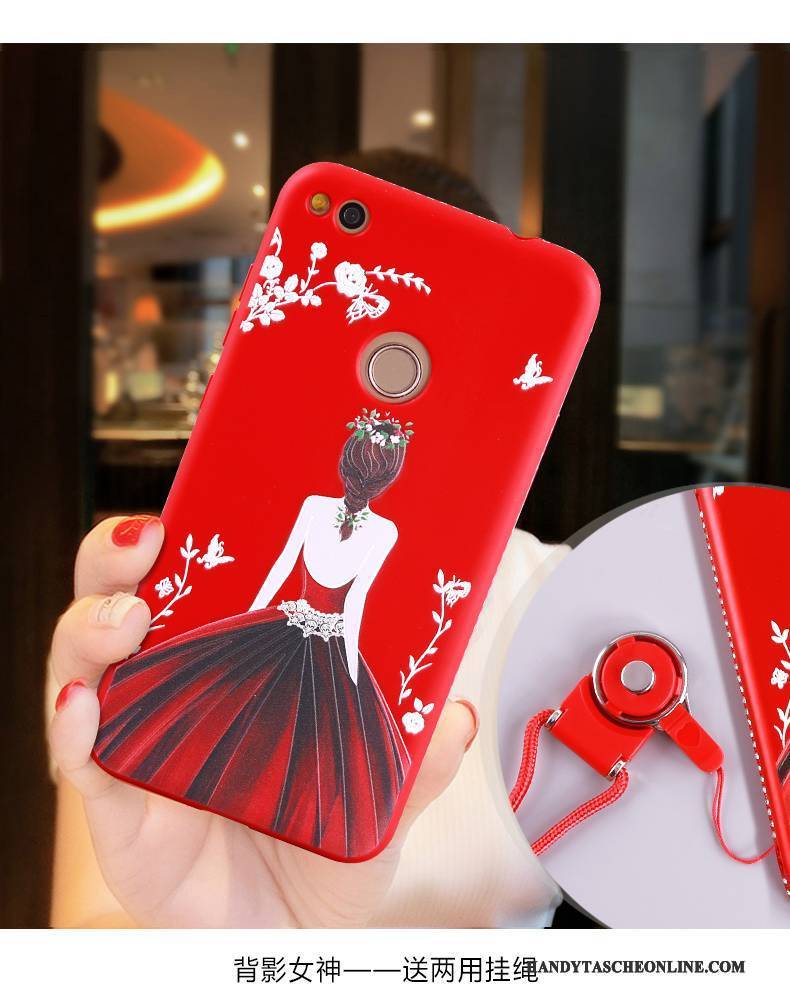 Hülle Huawei P10 Lite Strass Handyhüllen Rot, Case Huawei P10 Lite Schutz Jugend