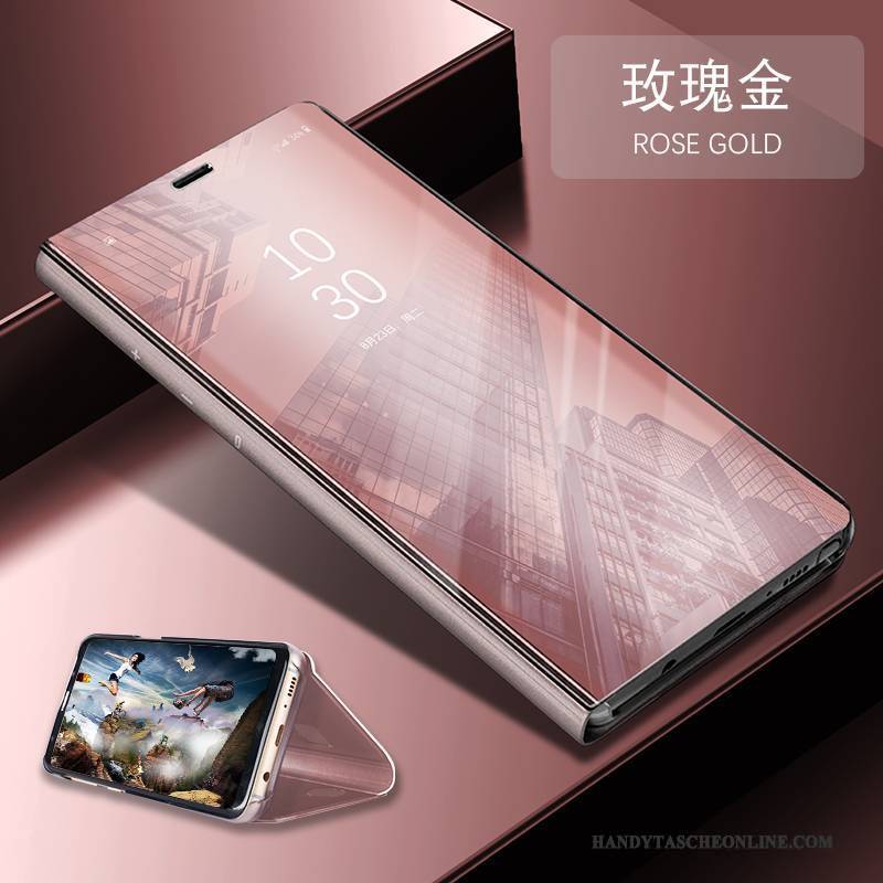 Hülle Huawei P10 Plus Folio Handyhüllen Gold, Case Huawei P10 Plus Taschen Anti-sturz Spiegel