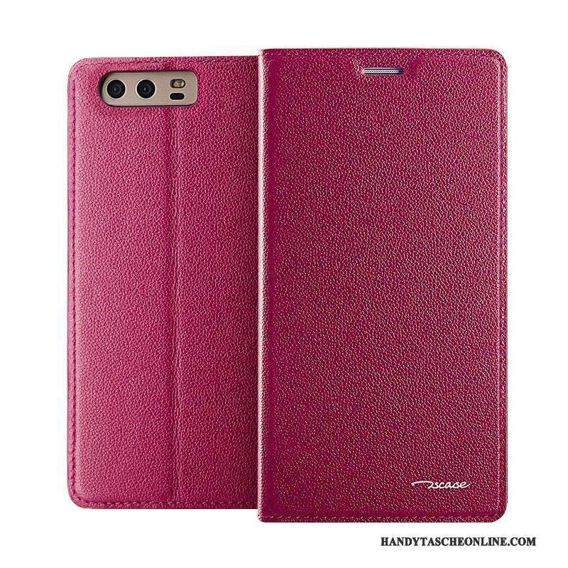 Hülle Huawei P10 Plus Folio Rot Anti-sturz, Case Huawei P10 Plus Leder Business Europa