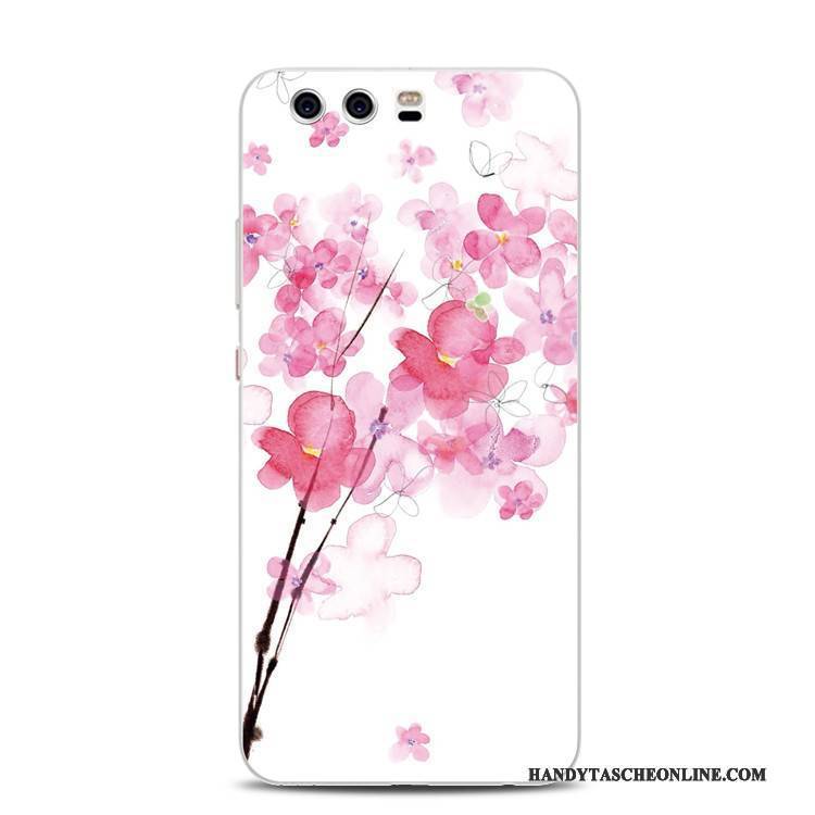 Hülle Huawei P10 Plus Halterung Rosa Pfirsichblüten, Case Huawei P10 Plus Weiche Ring Handyhüllen