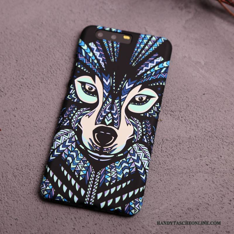 Hülle Huawei P10 Plus Karikatur Trendmarke Blau, Case Huawei P10 Plus Kreativ Nubuck Schwer