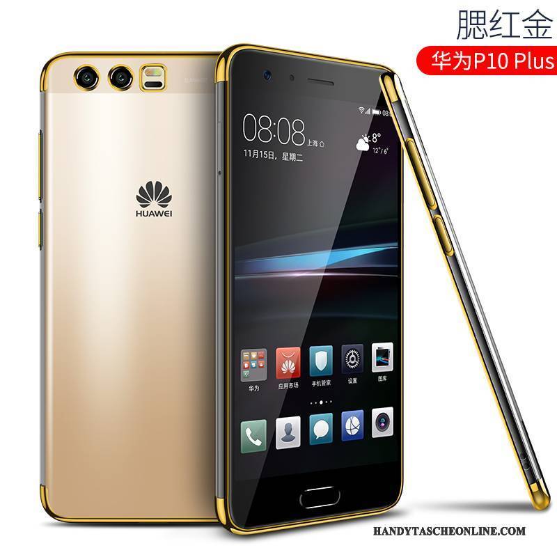 Hülle Huawei P10 Plus Kreativ Trend Anti-sturz, Case Huawei P10 Plus Silikon Transparent Gold