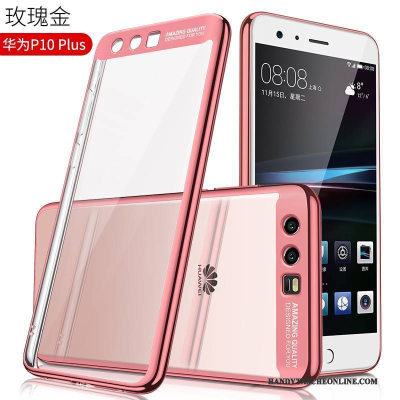 Hülle Huawei P10 Plus Kreativ Trend Anti-sturz, Case Huawei P10 Plus Silikon Transparent Gold