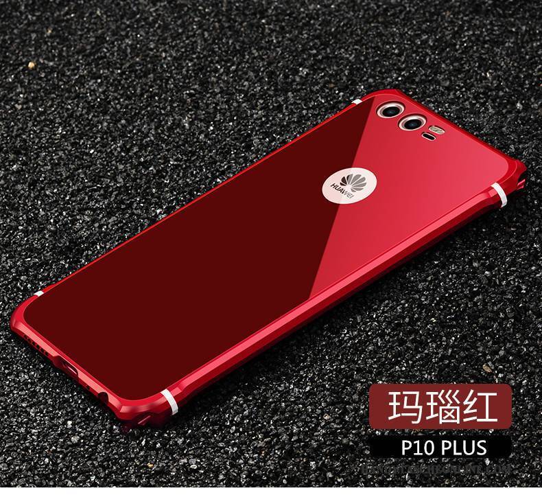 Hülle Huawei P10 Plus Metall Rot Trend, Case Huawei P10 Plus Schutz Einfach Anti-sturz