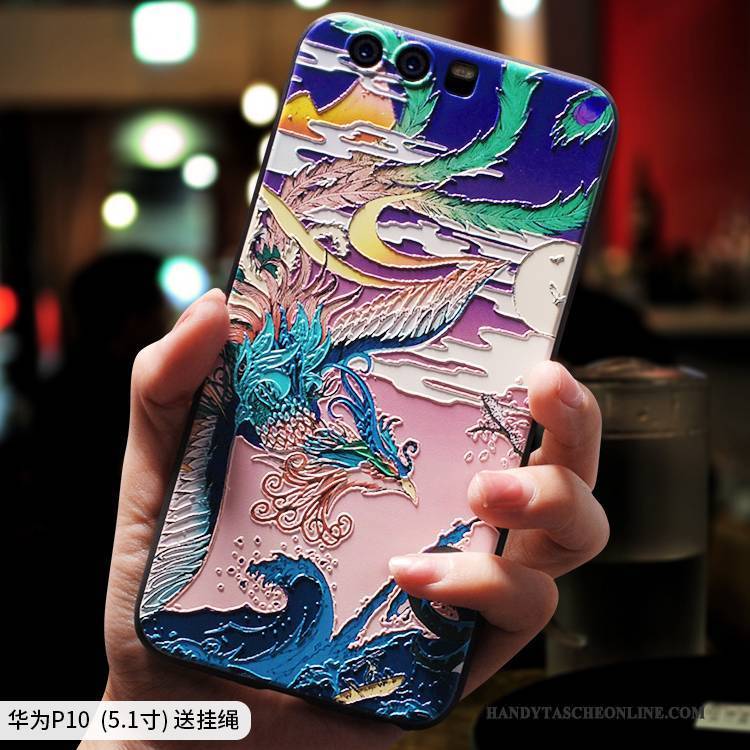 Hülle Huawei P10 Plus Silikon Anti-sturz Chinesische Art, Case Huawei P10 Plus Taschen Handyhüllen Ethnisch