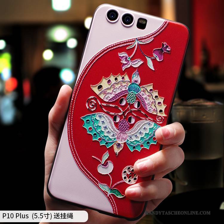 Hülle Huawei P10 Plus Silikon Blau Chinesische Art, Case Huawei P10 Plus Kreativ Trend Persönlichkeit