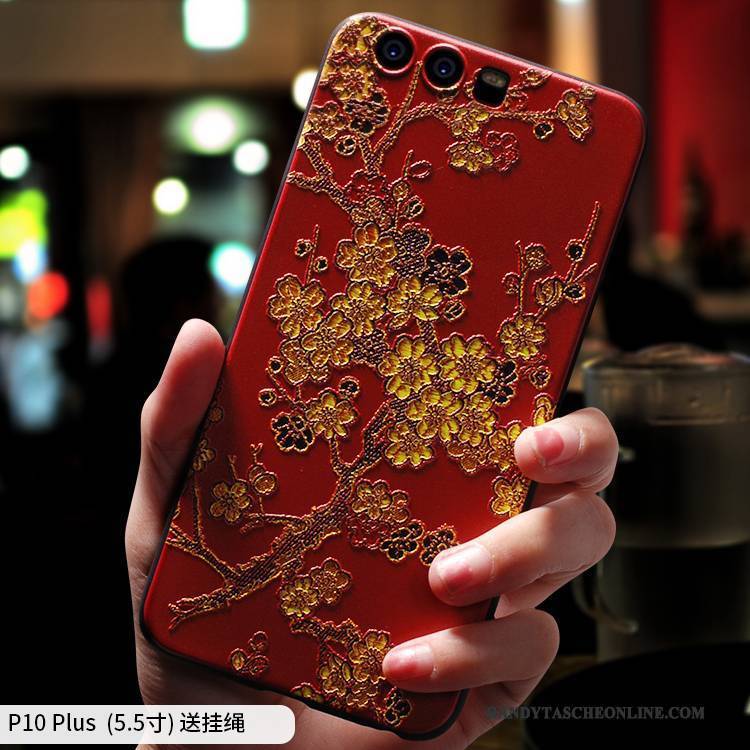 Hülle Huawei P10 Plus Silikon Blau Chinesische Art, Case Huawei P10 Plus Kreativ Trend Persönlichkeit