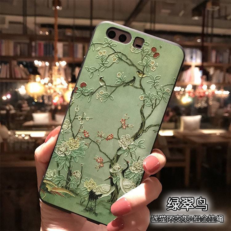 Hülle Huawei P10 Plus Silikon Handyhüllen Persönlichkeit, Case Huawei P10 Plus Gelb Chinesische Art