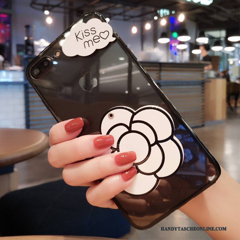 Hülle Huawei P10 Plus Silikon Hängender Hals Schwarz, Case Huawei P10 Plus Blumen Handyhüllen