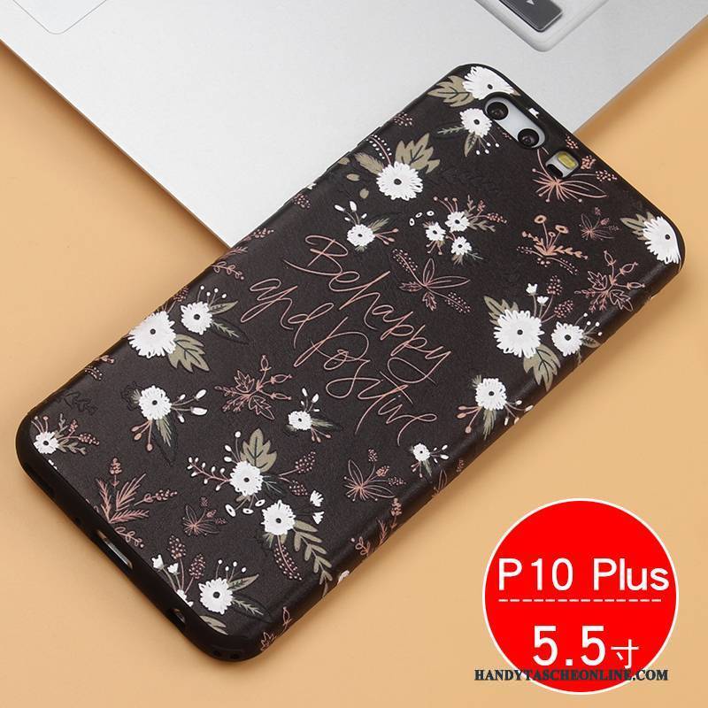 Hülle Huawei P10 Plus Silikon Schwarz Anti-sturz, Case Huawei P10 Plus Weiche Handyhüllen