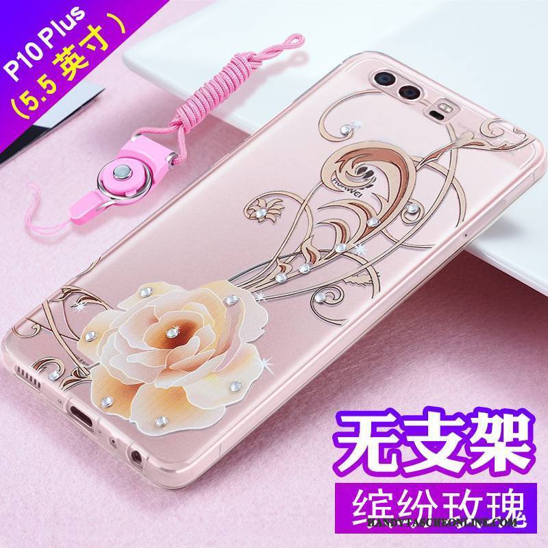 Hülle Huawei P10 Plus Strass Anti-sturz Trend, Case Huawei P10 Plus Taschen Handyhüllen Rosa