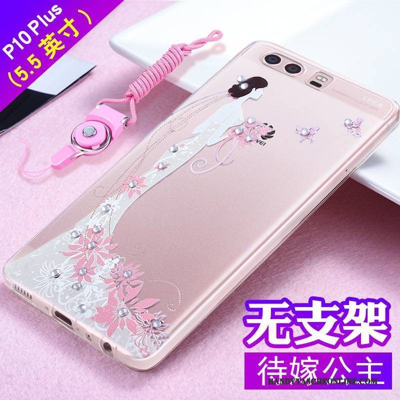 Hülle Huawei P10 Plus Strass Anti-sturz Trend, Case Huawei P10 Plus Taschen Handyhüllen Rosa