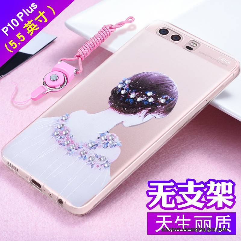 Hülle Huawei P10 Plus Strass Anti-sturz Trend, Case Huawei P10 Plus Taschen Handyhüllen Rosa