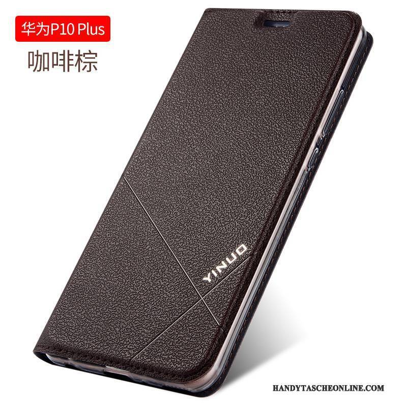 Hülle Huawei P10 Plus Taschen Anti-sturz Schwarz, Case Huawei P10 Plus Folio Handyhüllen