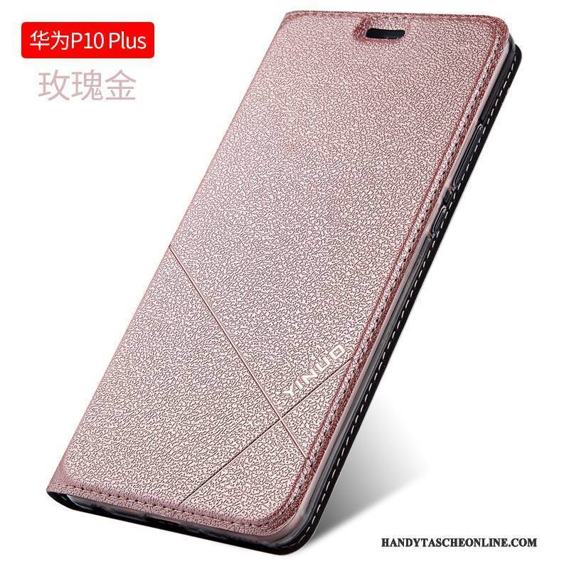 Hülle Huawei P10 Plus Taschen Anti-sturz Schwarz, Case Huawei P10 Plus Folio Handyhüllen