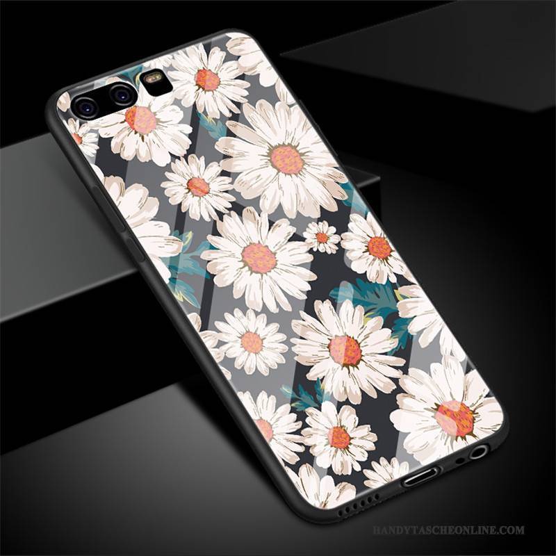 Hülle Huawei P10 Plus Taschen Anti-sturz Schwarz, Case Huawei P10 Plus Silikon Handyhüllen Blumen