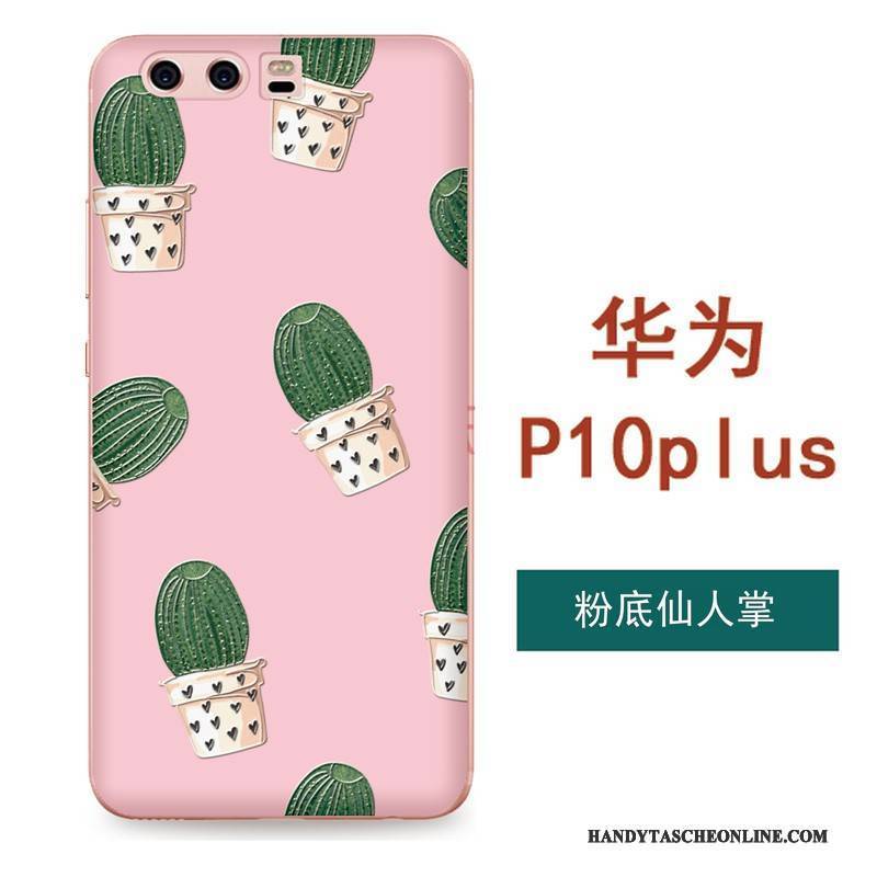 Hülle Huawei P10 Plus Taschen Grün Blumen, Case Huawei P10 Plus Weiche Handyhüllen Kunst