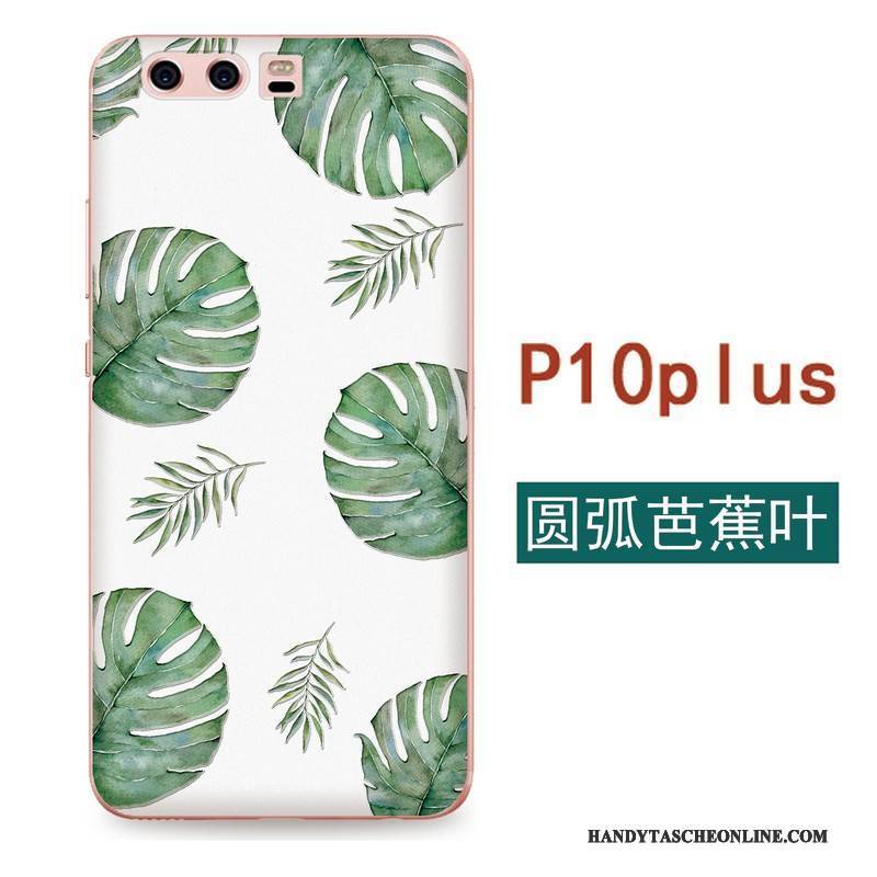 Hülle Huawei P10 Plus Taschen Grün Blumen, Case Huawei P10 Plus Weiche Handyhüllen Kunst