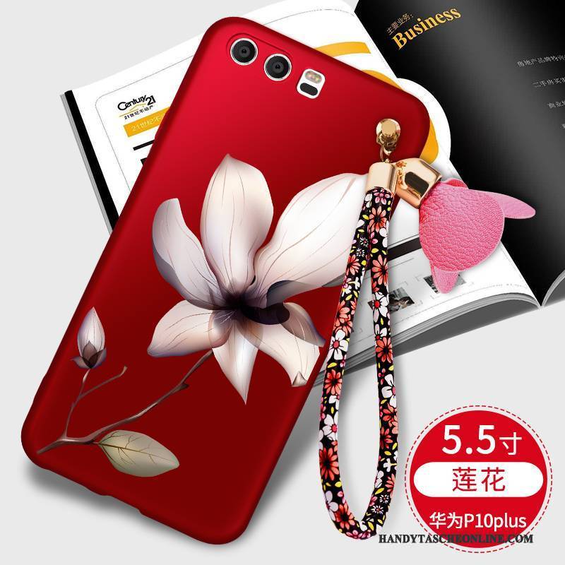 Hülle Huawei P10 Plus Taschen Handyhüllen Rot, Case Huawei P10 Plus Halterung Trend Schlank