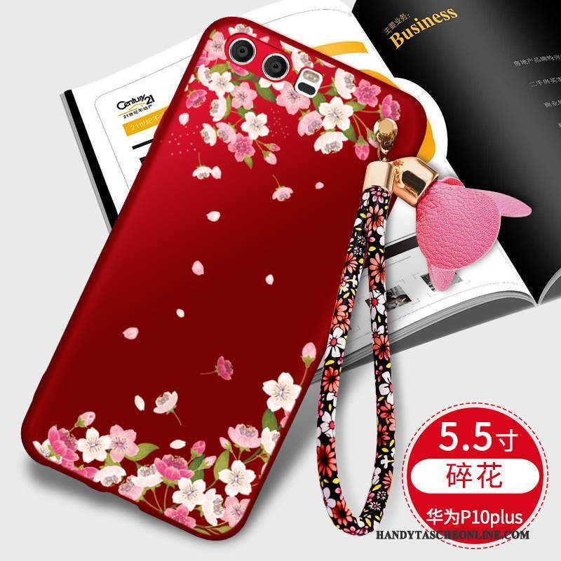 Hülle Huawei P10 Plus Taschen Handyhüllen Rot, Case Huawei P10 Plus Halterung Trend Schlank