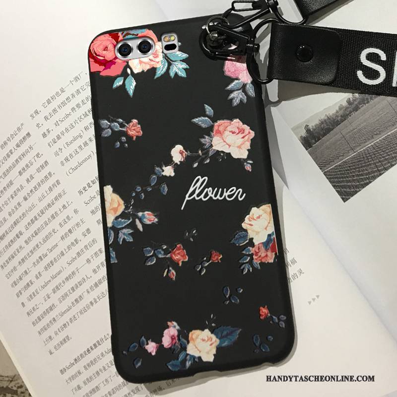 Hülle Huawei P10 Plus Taschen Nubuck Handyhüllen, Case Huawei P10 Plus Silikon Anti-sturz Schwarz