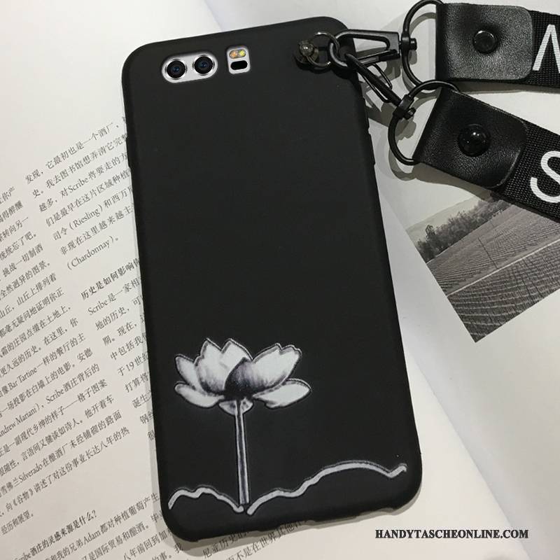 Hülle Huawei P10 Plus Taschen Nubuck Handyhüllen, Case Huawei P10 Plus Silikon Anti-sturz Schwarz