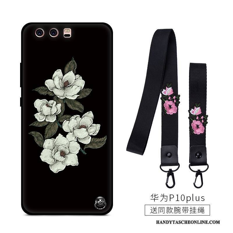 Hülle Huawei P10 Plus Taschen Nubuck Trend, Case Huawei P10 Plus Kreativ Schwarz Schlank