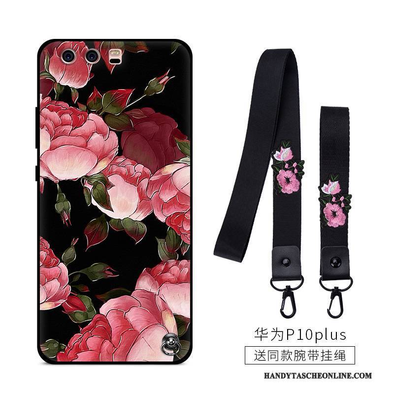 Hülle Huawei P10 Plus Taschen Nubuck Trend, Case Huawei P10 Plus Kreativ Schwarz Schlank