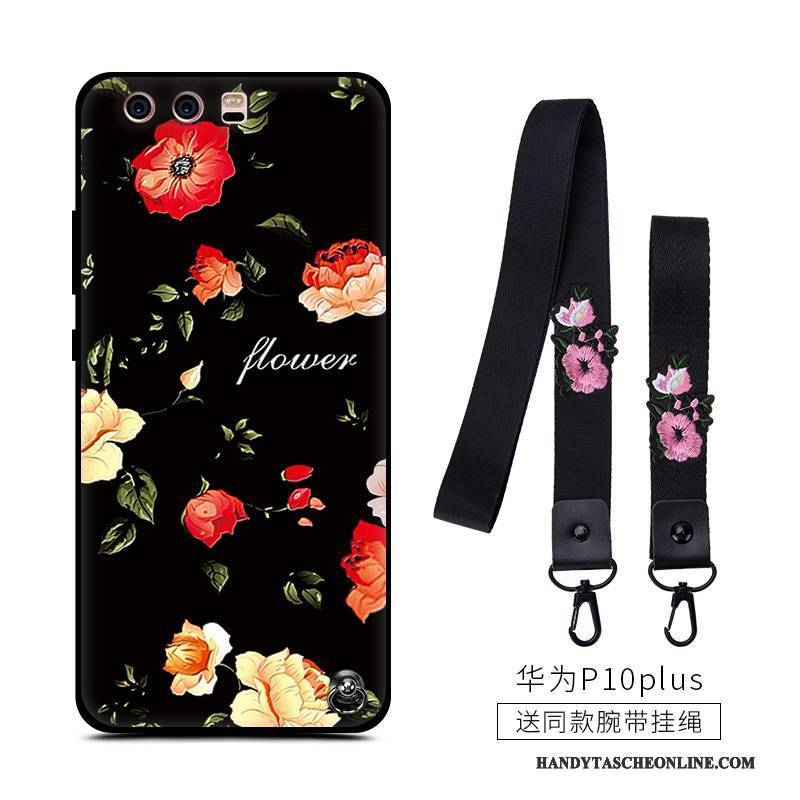 Hülle Huawei P10 Plus Taschen Nubuck Trend, Case Huawei P10 Plus Kreativ Schwarz Schlank