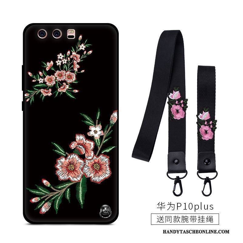 Hülle Huawei P10 Plus Taschen Nubuck Trend, Case Huawei P10 Plus Kreativ Schwarz Schlank