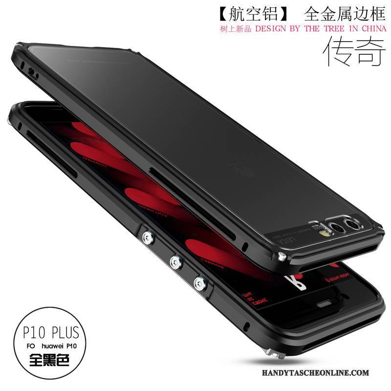 Hülle Huawei P10 Plus Taschen Rot Neu, Case Huawei P10 Plus Metall Handyhüllen Grenze