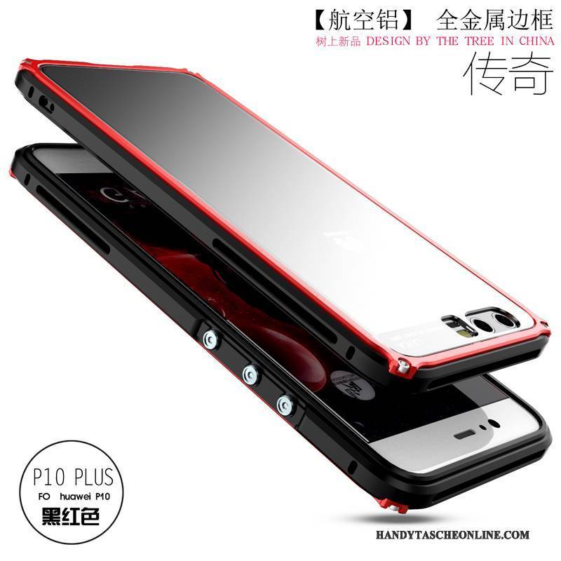 Hülle Huawei P10 Plus Taschen Rot Neu, Case Huawei P10 Plus Metall Handyhüllen Grenze