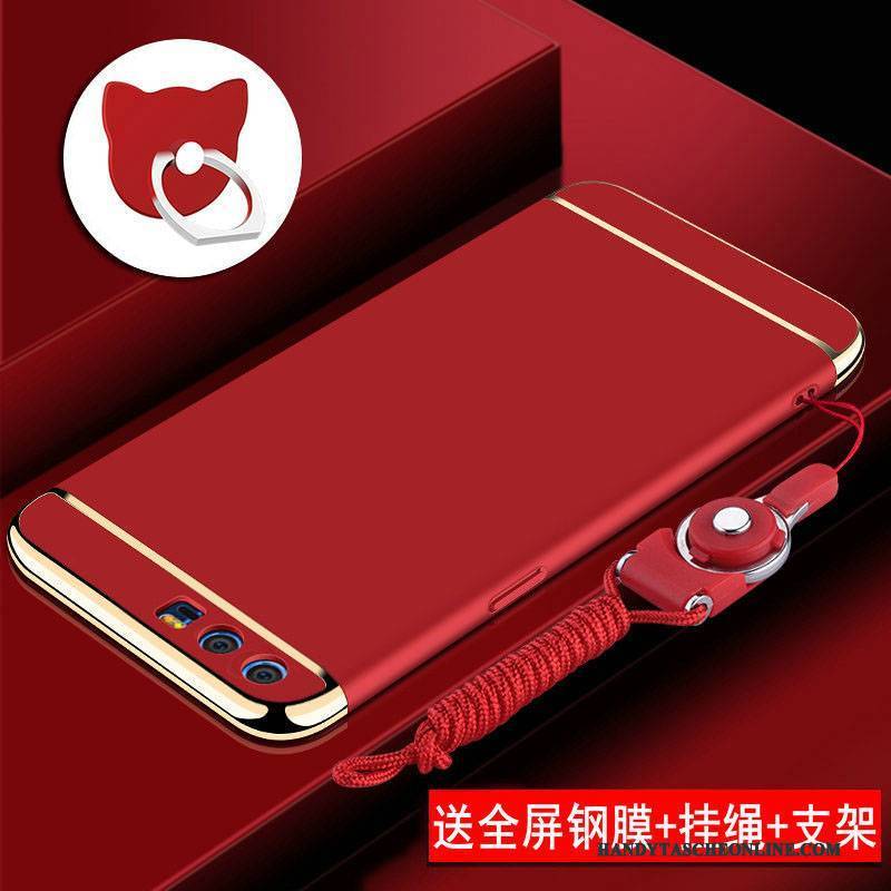 Hülle Huawei P10 Plus Taschen Rot Nubuck, Case Huawei P10 Plus Schutz Anti-sturz Schwer