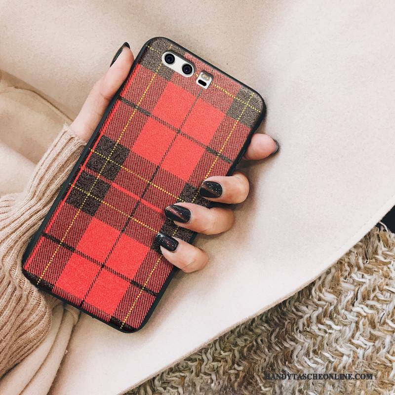 Hülle Huawei P10 Plus Taschen Rot Trendmarke, Case Huawei P10 Plus Retro Handyhüllen Trend