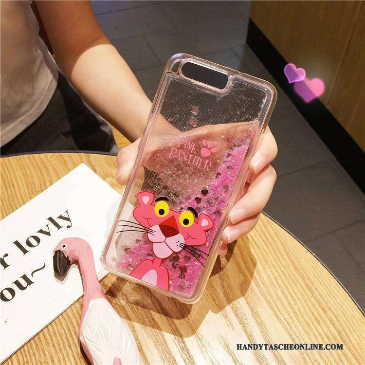 Hülle Huawei P10 Plus Weiche Handyhüllen Rosa, Case Huawei P10 Plus Pailletten Vogel Treibsand